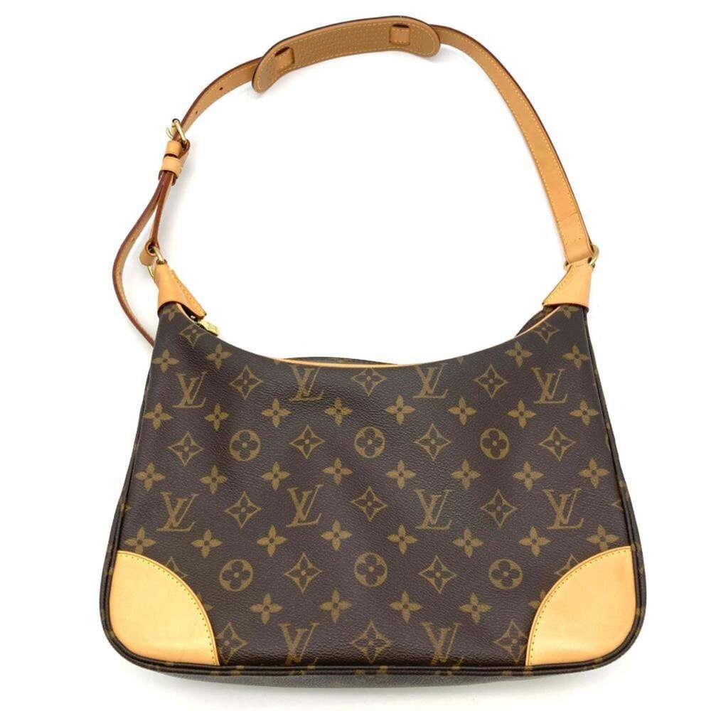 LOUIS VUITTON Authentic Brown Monogram Leather Boulogne 30 Shoulder Bag